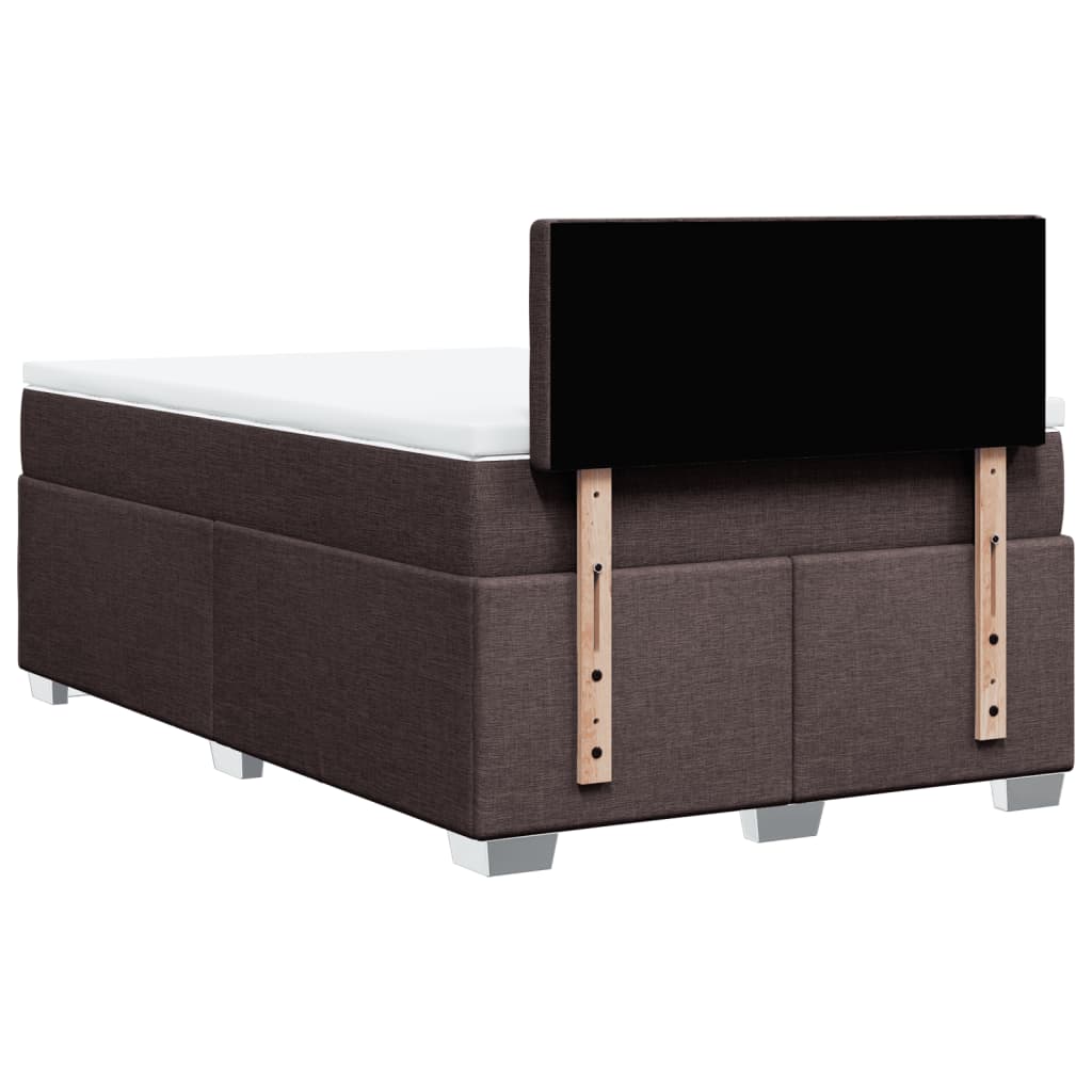 Box Spring Bed with Mattress Dark Brown 120x190 cm Fabric