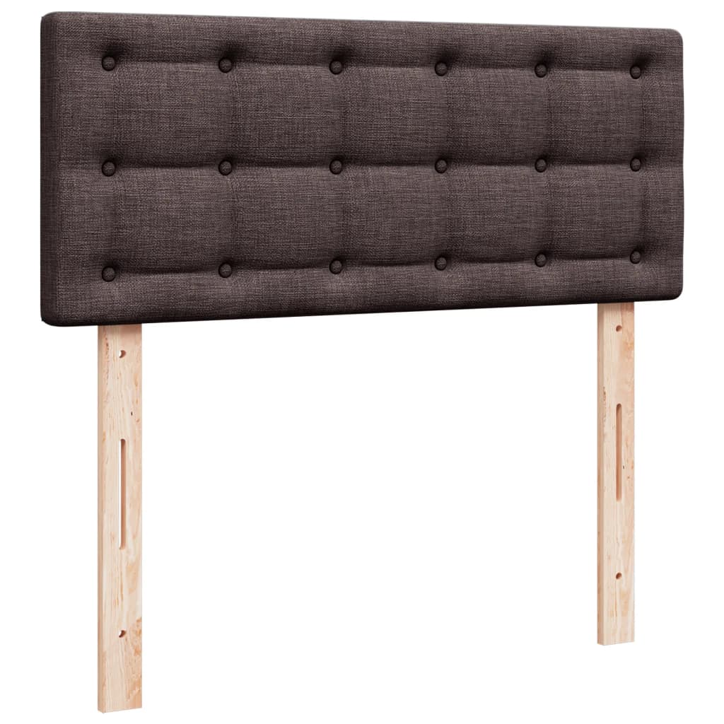 Box Spring Bed with Mattress Dark Brown 120x190 cm Fabric