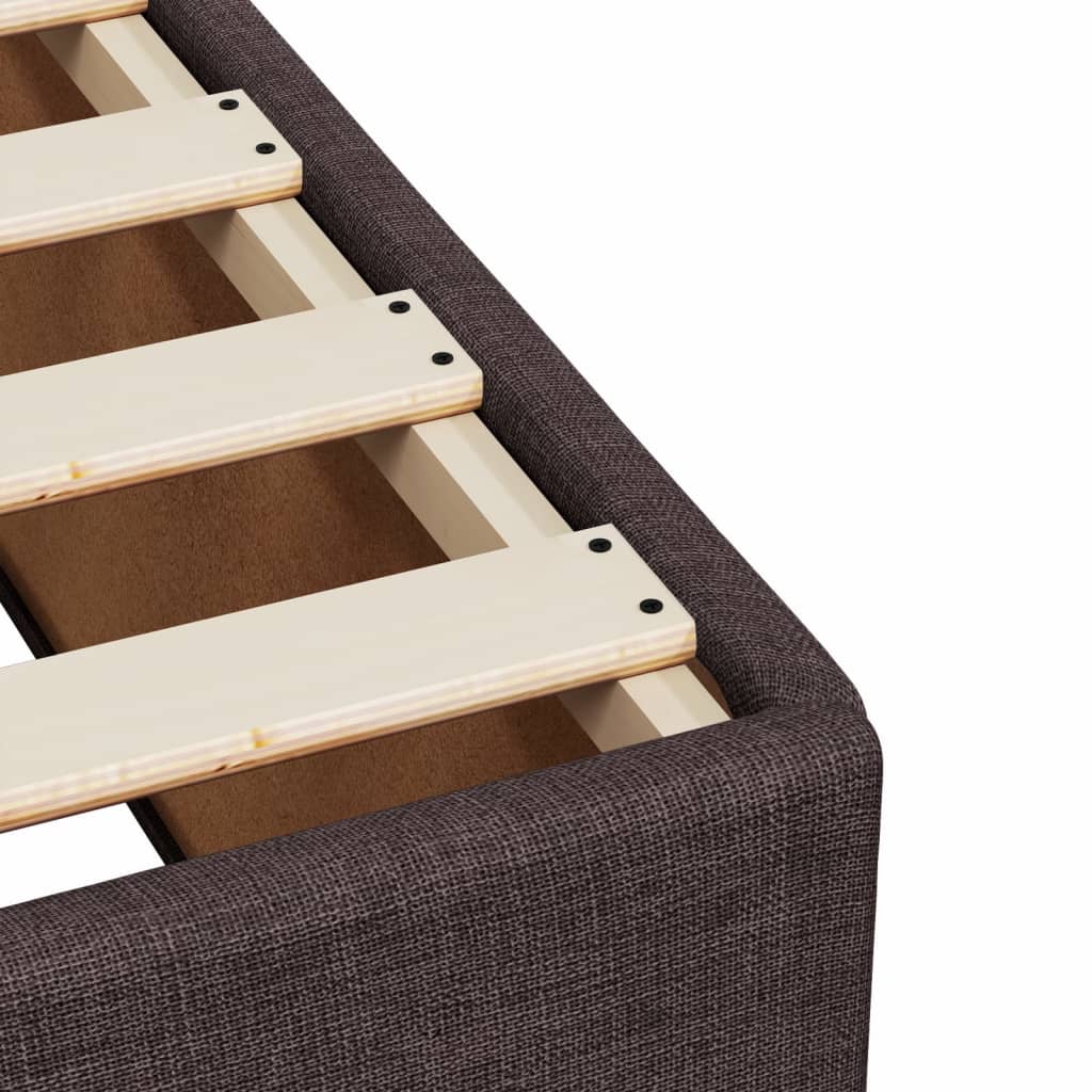 Box Spring Bed with Mattress Dark Brown 120x190 cm Fabric