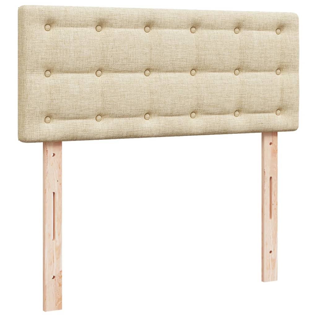Box Spring Bed with Mattress Cream 120x190 cm Fabric