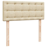 Box Spring Bed with Mattress Cream 120x190 cm Fabric