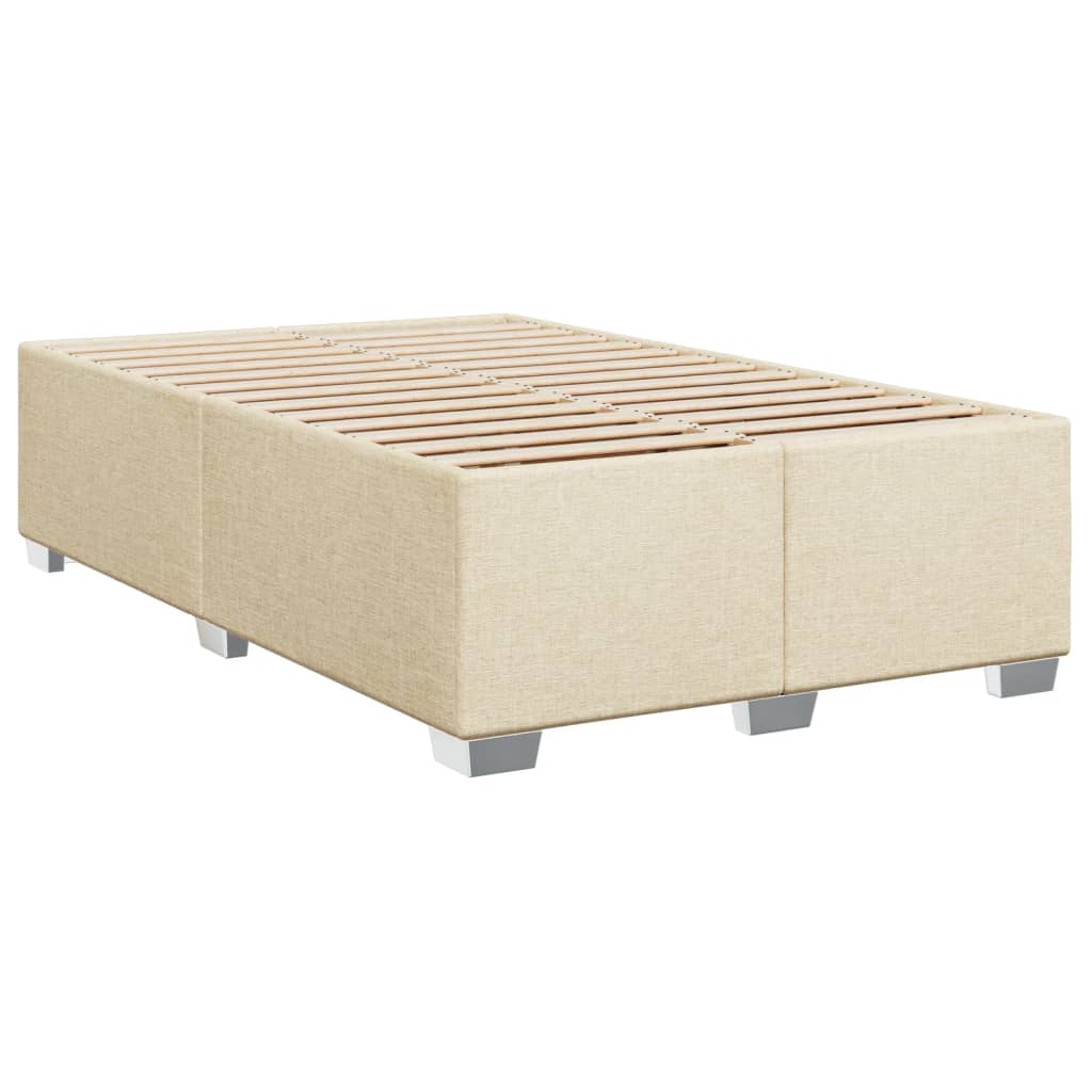 Box Spring Bed with Mattress Cream 120x190 cm Fabric