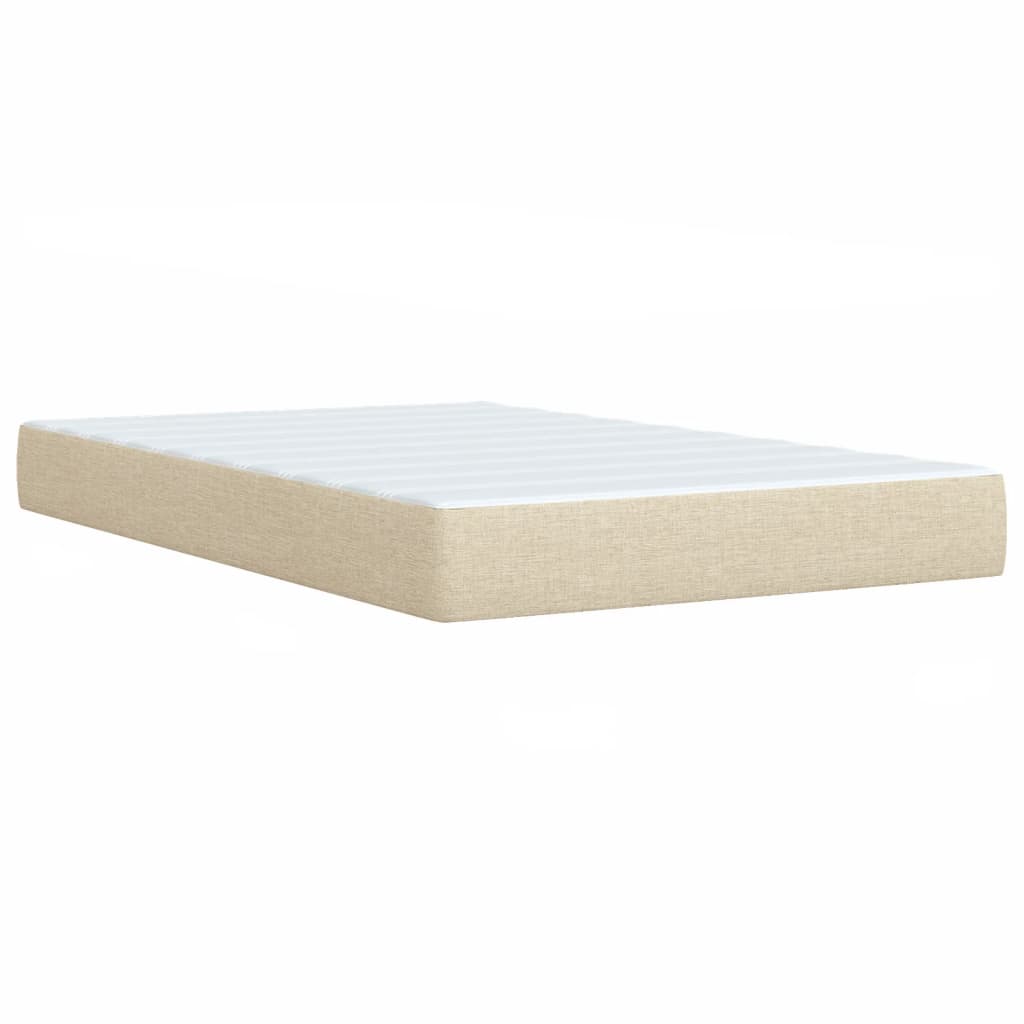 Box Spring Bed with Mattress Cream 120x190 cm Fabric