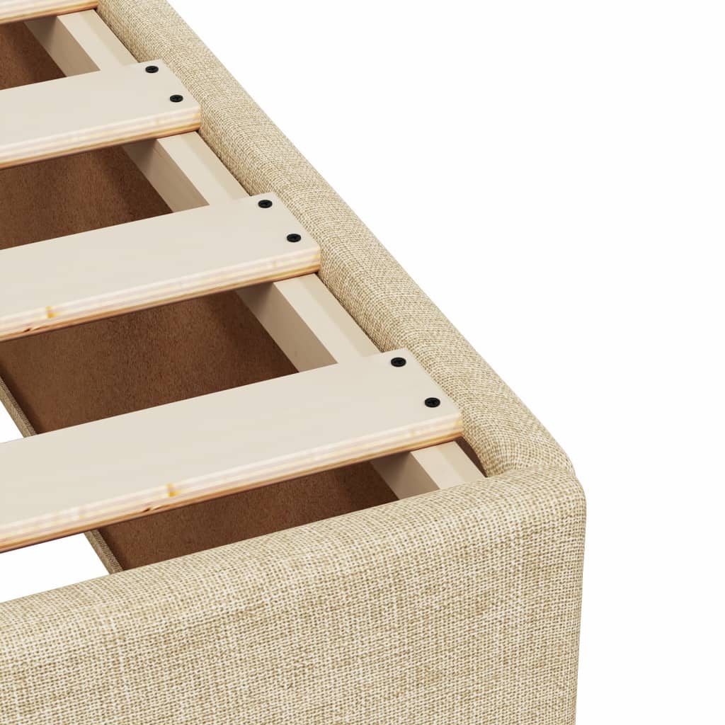 Box Spring Bed with Mattress Cream 120x190 cm Fabric