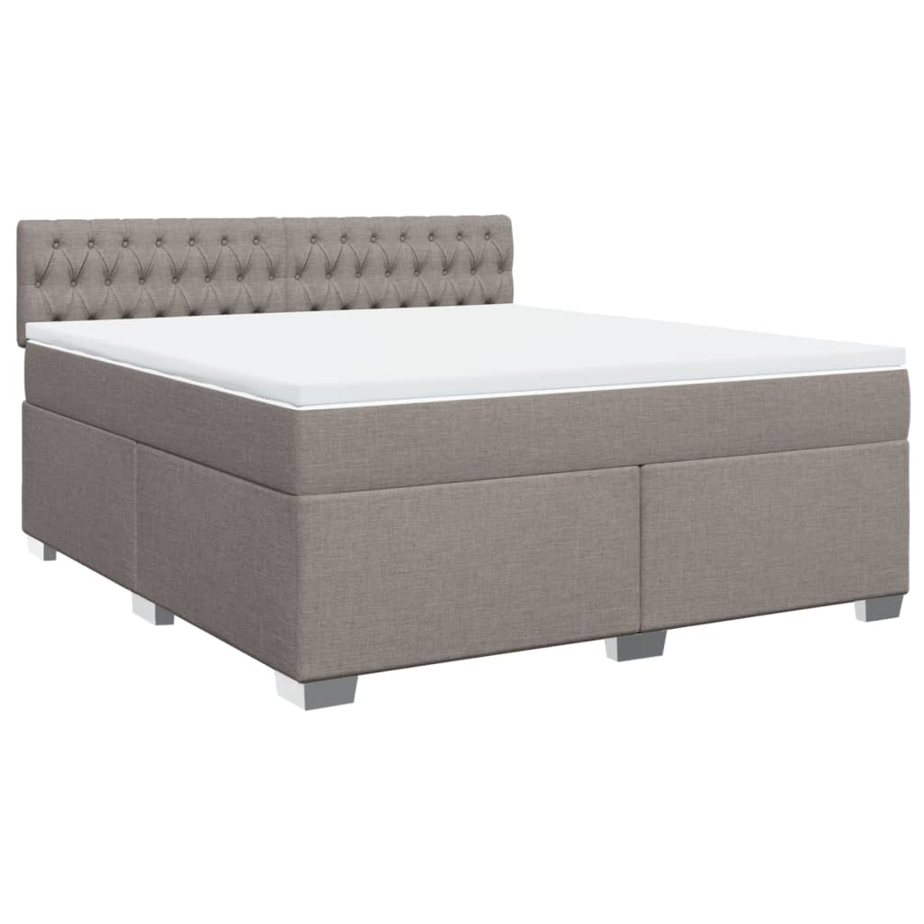 Box Spring Bed with Mattress Taupe 180x200 cm Fabric