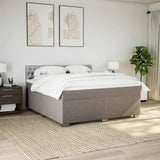 Box Spring Bed with Mattress Taupe 180x200 cm Fabric