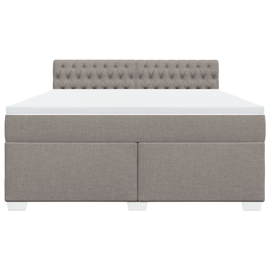 Box Spring Bed with Mattress Taupe 180x200 cm Fabric