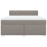 Box Spring Bed with Mattress Taupe 180x200 cm Fabric