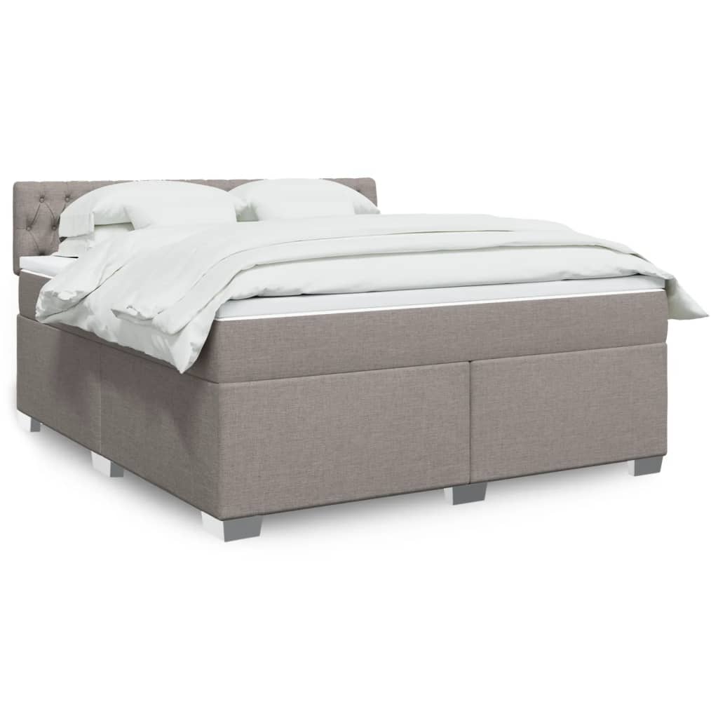 Box Spring Bed with Mattress Taupe 180x200 cm Fabric