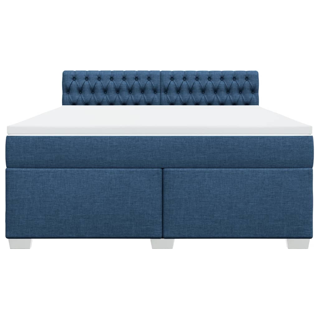 Box Spring Bed with Mattress Blue 180x200 cm Fabric