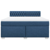 Box Spring Bed with Mattress Blue 180x200 cm Fabric