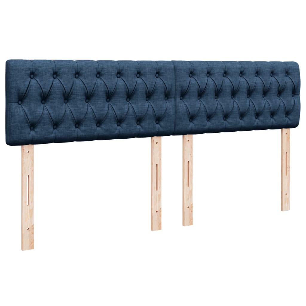 Box Spring Bed with Mattress Blue 180x200 cm Fabric
