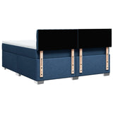 Box Spring Bed with Mattress Blue 180x200 cm Fabric