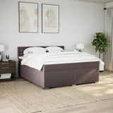 Box Spring Bed with Mattress Dark Brown 180x200 cm Fabric