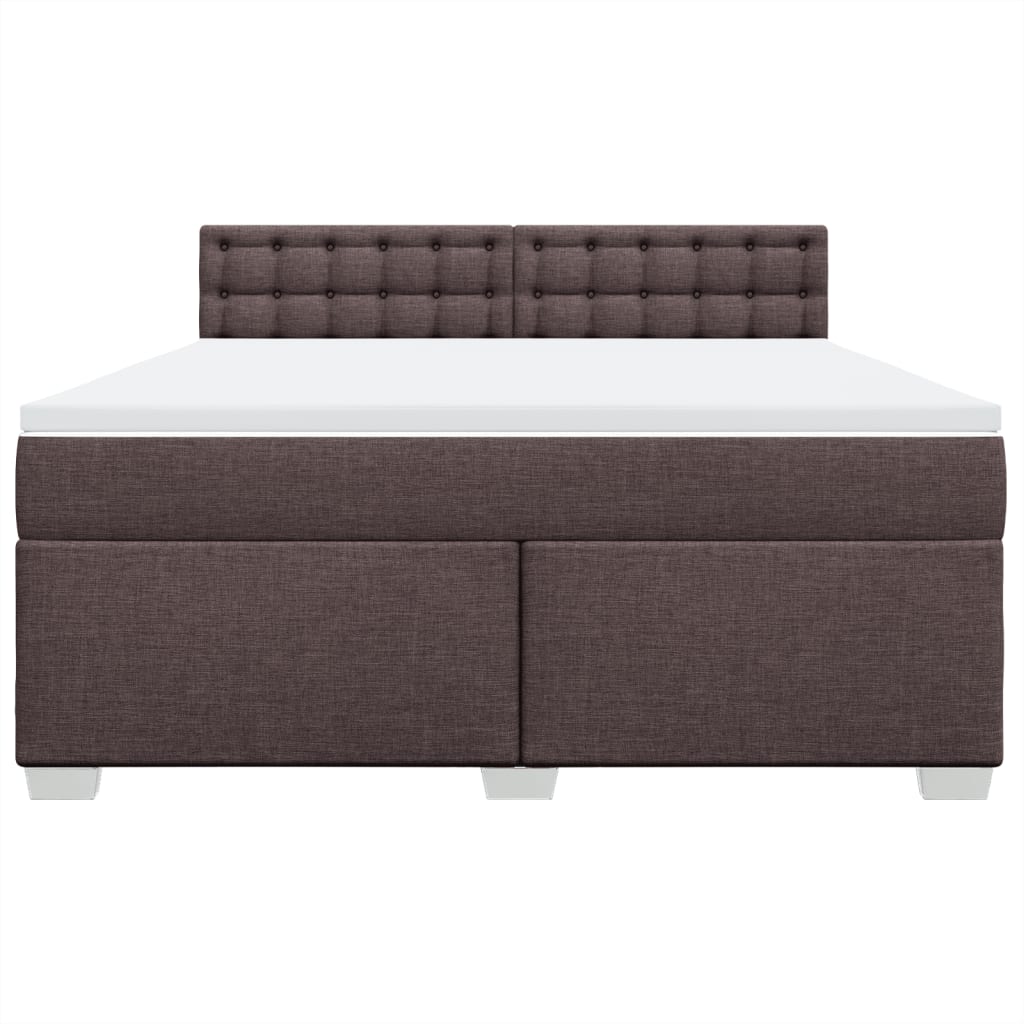 Box Spring Bed with Mattress Dark Brown 180x200 cm Fabric