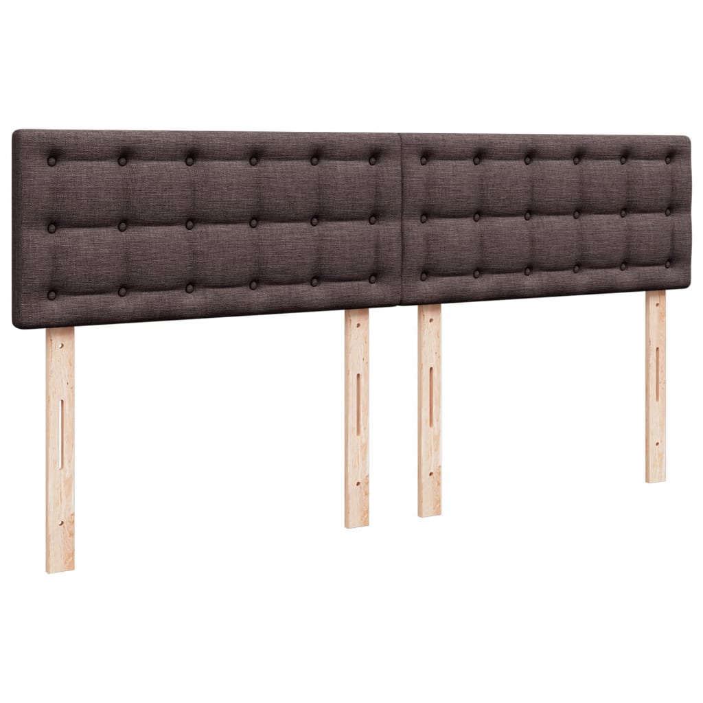 Box Spring Bed with Mattress Dark Brown 180x200 cm Fabric