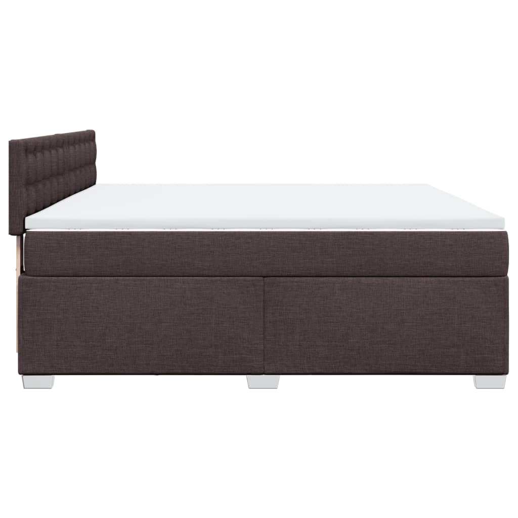Box Spring Bed with Mattress Dark Brown 180x200 cm Fabric