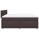 Box Spring Bed with Mattress Dark Brown 180x200 cm Fabric