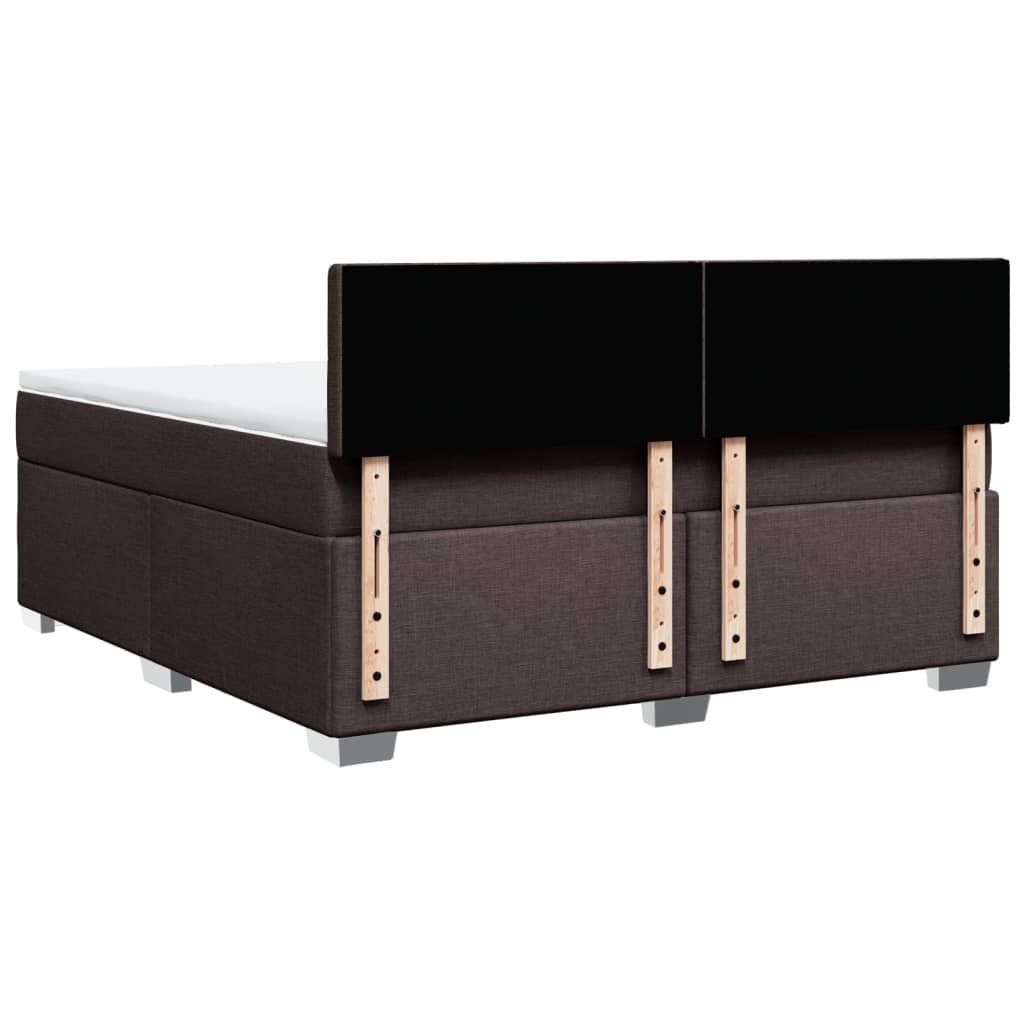 Box Spring Bed with Mattress Dark Brown 180x200 cm Fabric