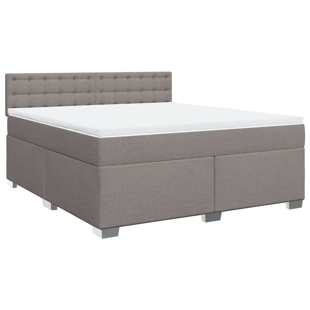Box Spring Bed with Mattress Taupe 180x200 cm Fabric