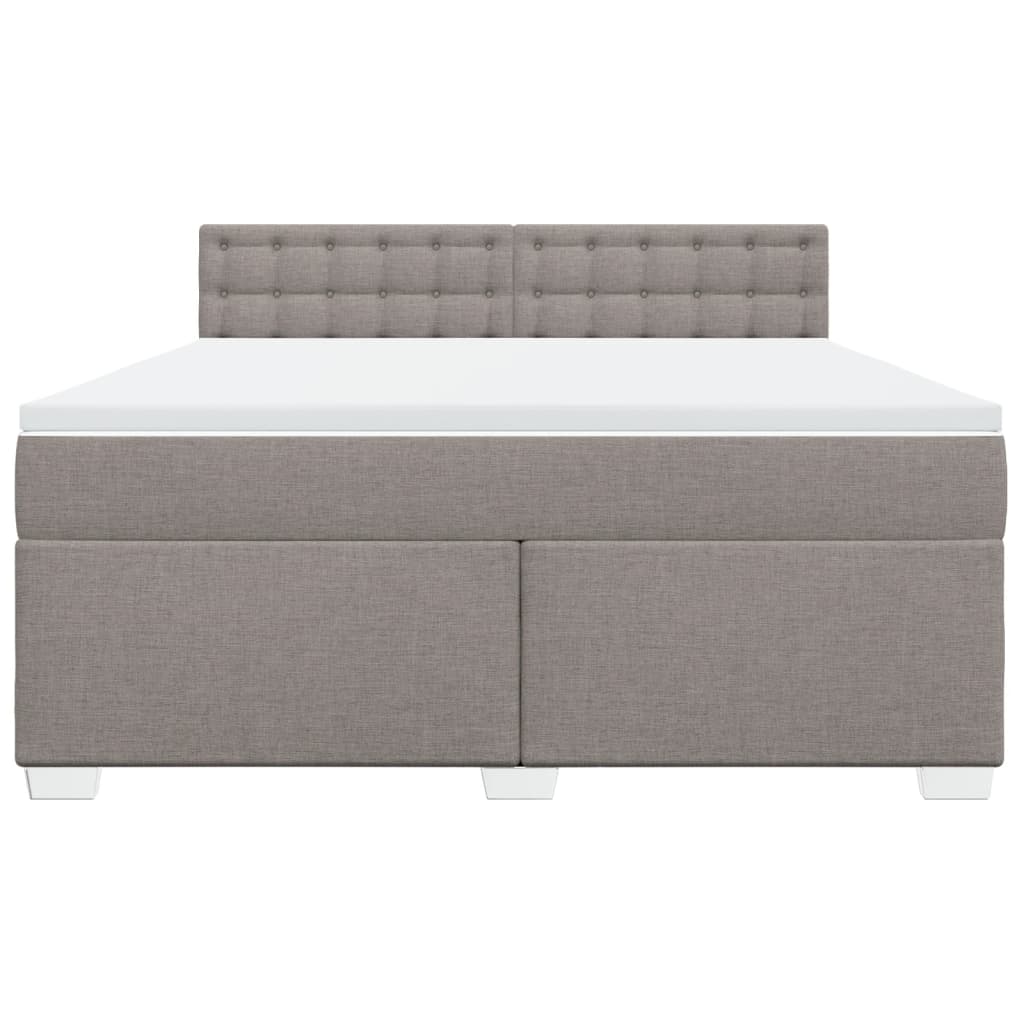 Box Spring Bed with Mattress Taupe 180x200 cm Fabric