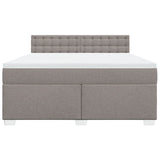 Box Spring Bed with Mattress Taupe 180x200 cm Fabric
