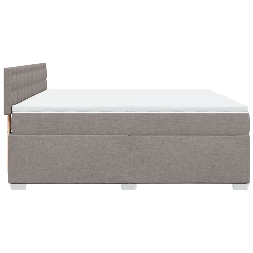 Box Spring Bed with Mattress Taupe 180x200 cm Fabric