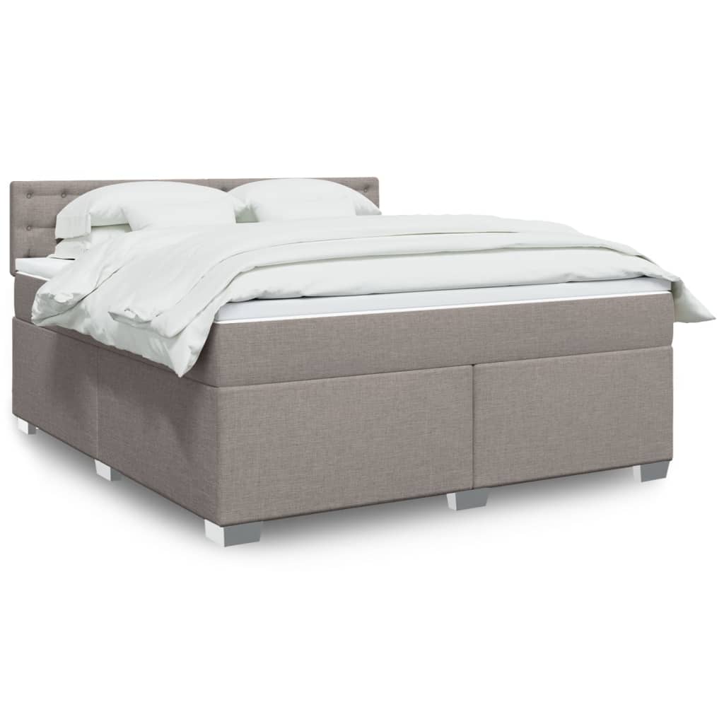Box Spring Bed with Mattress Taupe 180x200 cm Fabric