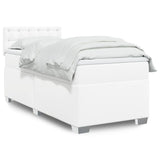 Box Spring Bed With Mattress Faux Leather