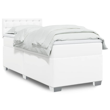 Box Spring Bed With Mattress Faux Leather