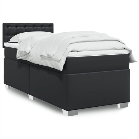 Box Spring Bed With Mattress Faux Leather
