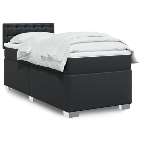Box Spring Bed With Mattress Faux Leather