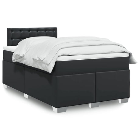 Box Spring Bed With Mattress Faux Leather