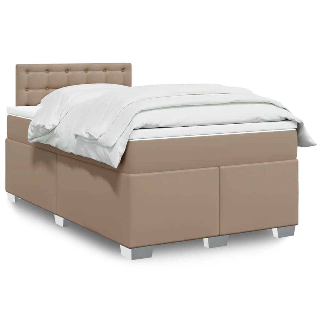 Box Spring Bed With Mattress Faux Leather