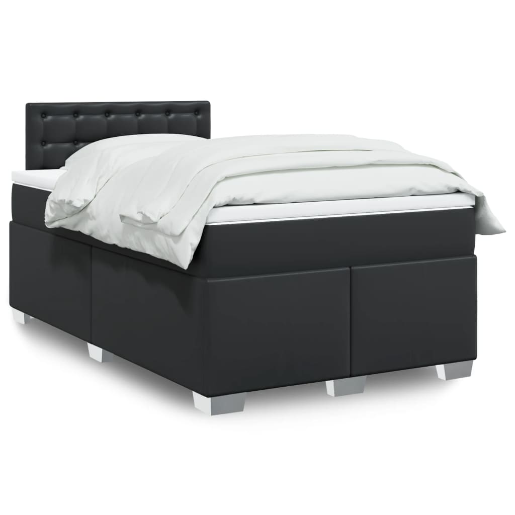 Box Spring Bed With Mattress Faux Leather