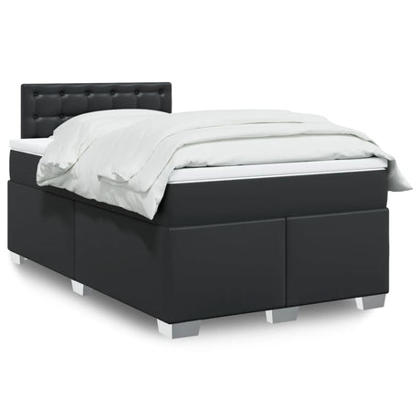 Box Spring Bed With Mattress Faux Leather