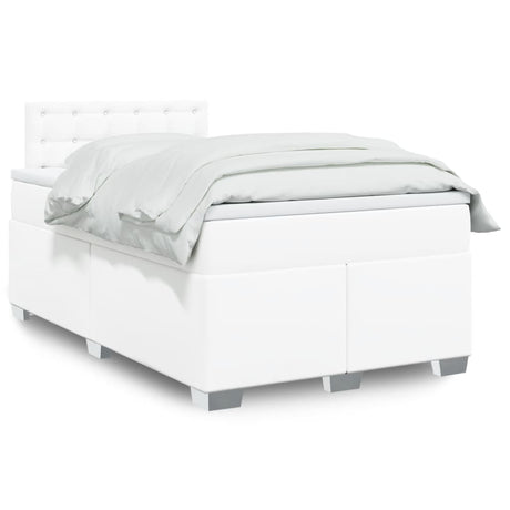 Box Spring Bed With Mattress Faux Leather