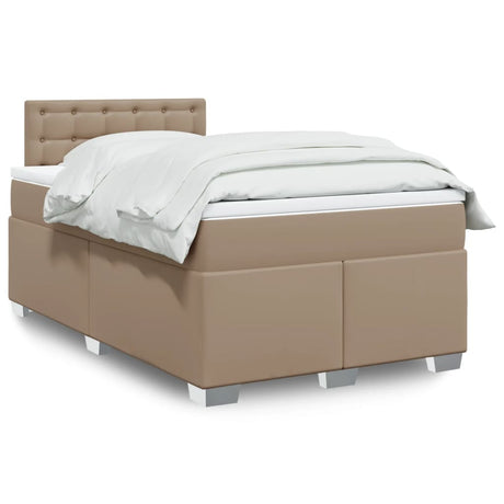 Box Spring Bed With Mattress Faux Leather