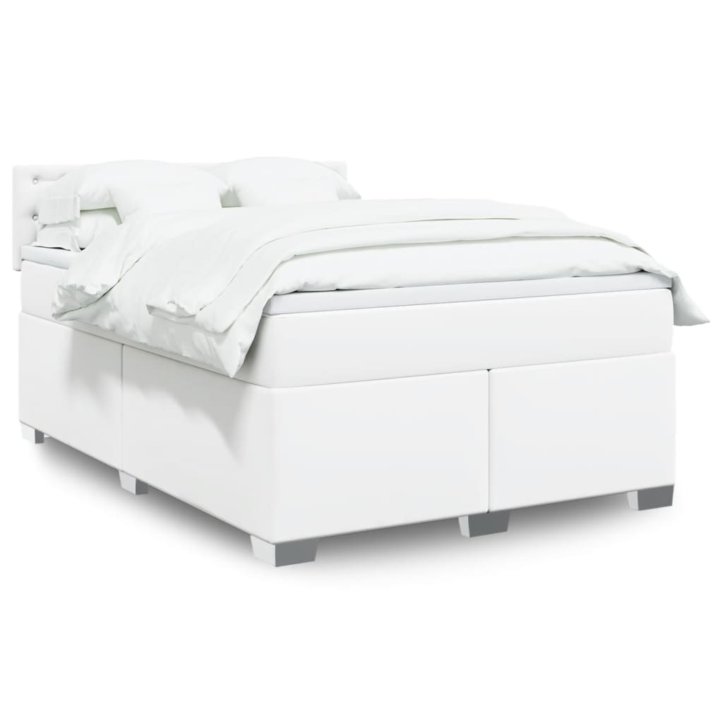 Box Spring Bed With Mattress Faux Leather
