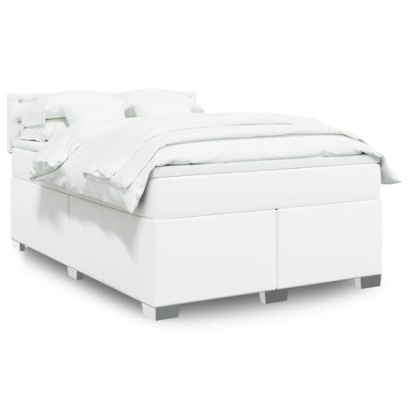 Box Spring Bed With Mattress Faux Leather