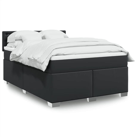 Box Spring Bed With Mattress Faux Leather