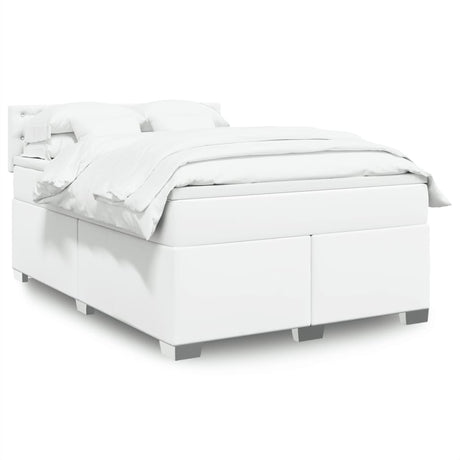 Box Spring Bed With Mattress Faux Leather