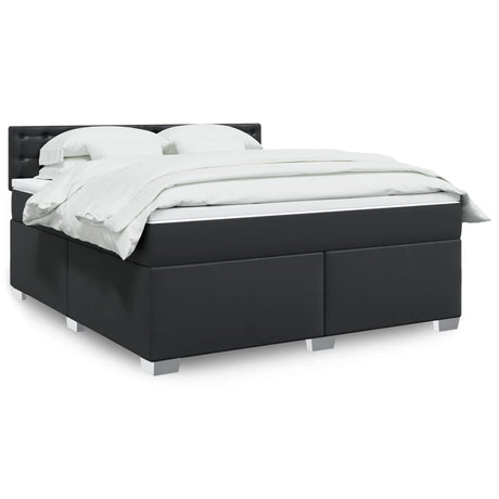 Box Spring Bed With Mattress Faux Leather