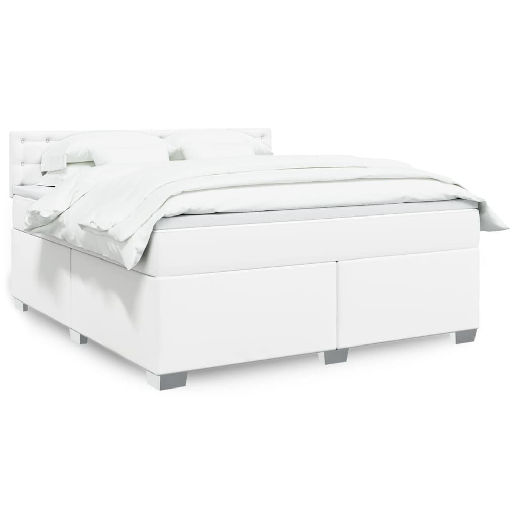 Box Spring Bed With Mattress Faux Leather
