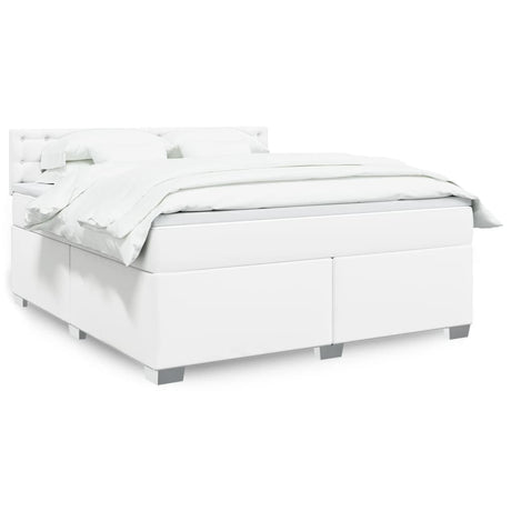 Box Spring Bed With Mattress Faux Leather