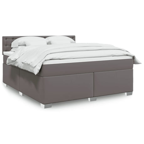 Box Spring Bed With Mattress Faux Leather