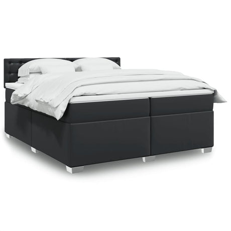 Box Spring Bed With Mattress Faux Leather