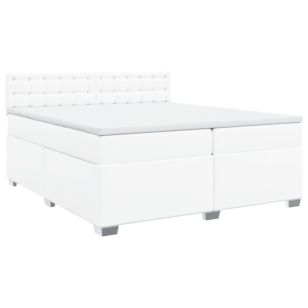 Box Spring Bed With Mattress Faux Leather