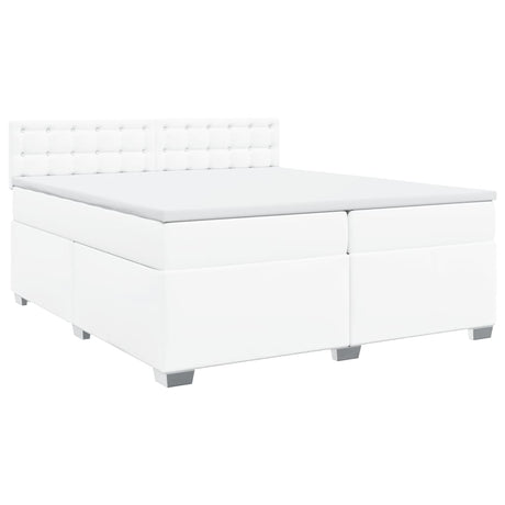 Box Spring Bed With Mattress Faux Leather