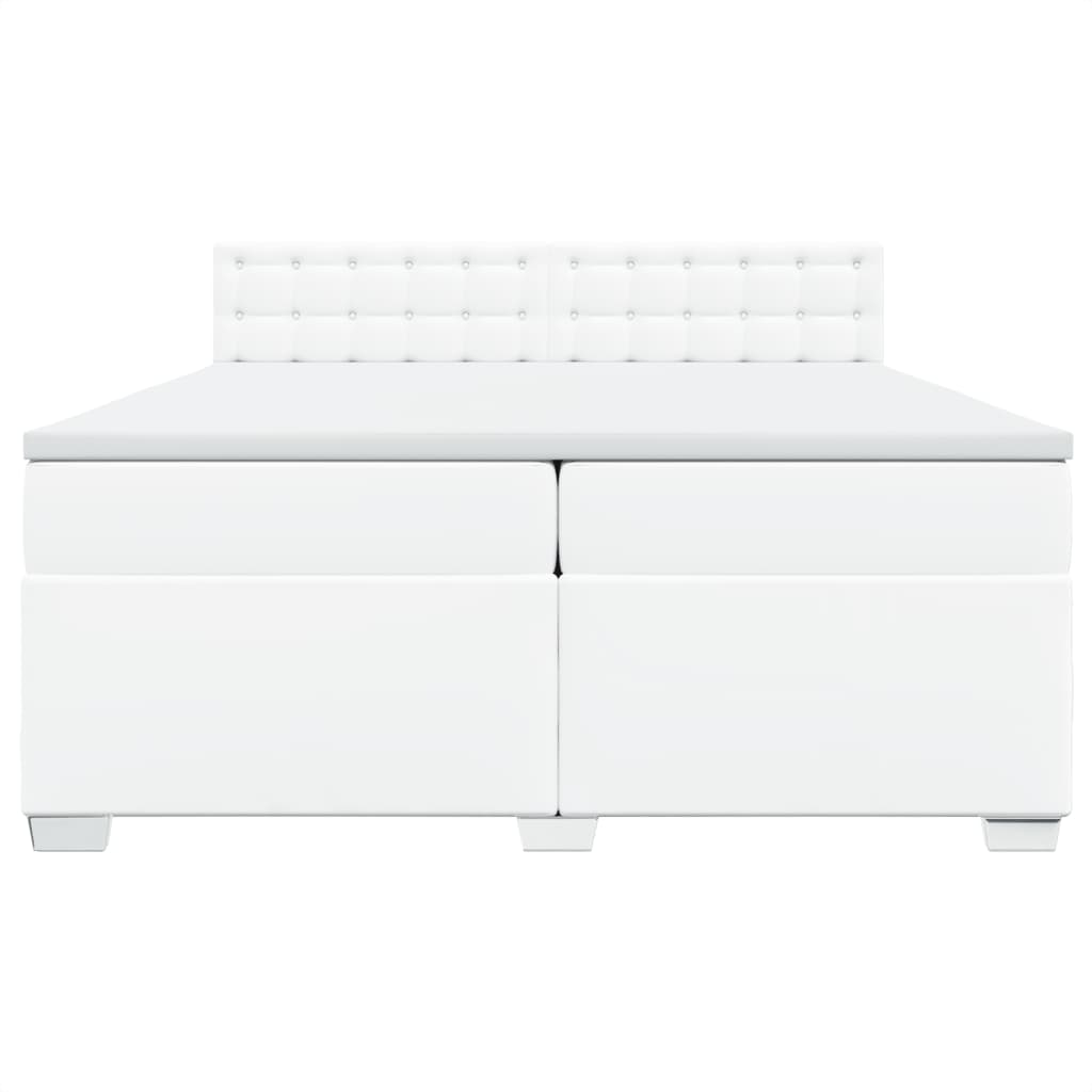 Box Spring Bed With Mattress Faux Leather